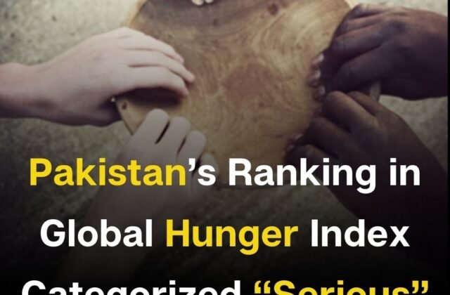 Pakistan’s Ranking in Global Hunger Index Categorized “Serious”