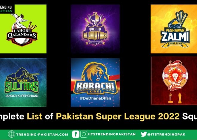 Complete List of Pakistan Super League 2022 Squads