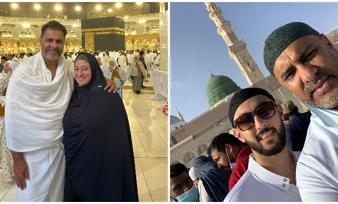 Waqar Younis performs Umrah with family