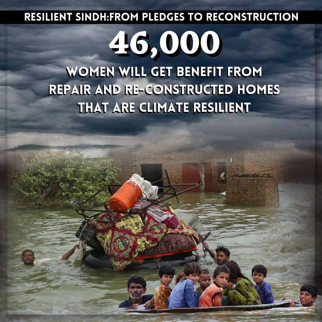 The Sindh government partnered with the World Bank to construct 46,000 climate-resistant homes