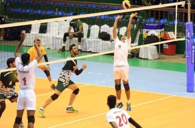 Pakistan’s volleyball team awaits NOC at airport
