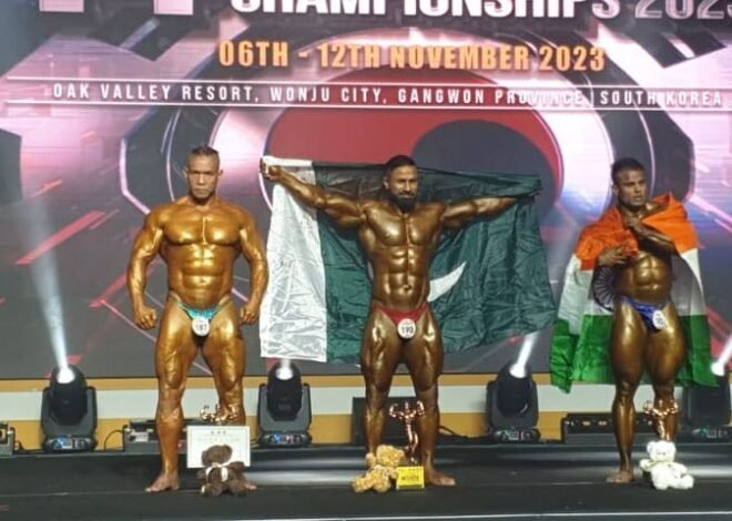 Pakistan’s Shahzad Qureshi wins silver medal in WBPF Bodybuilding event in South Korea