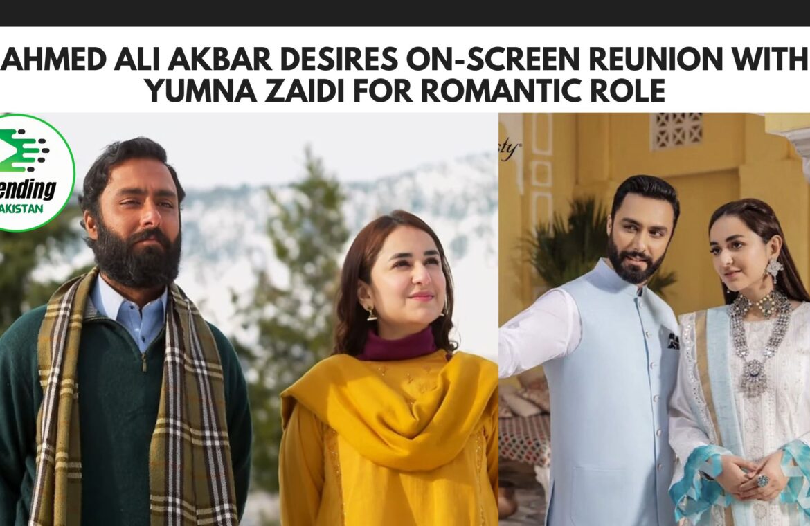 Ahmed Ali Akbar Desires On-Screen Reunion with Yumna Zaidi for Romantic Role