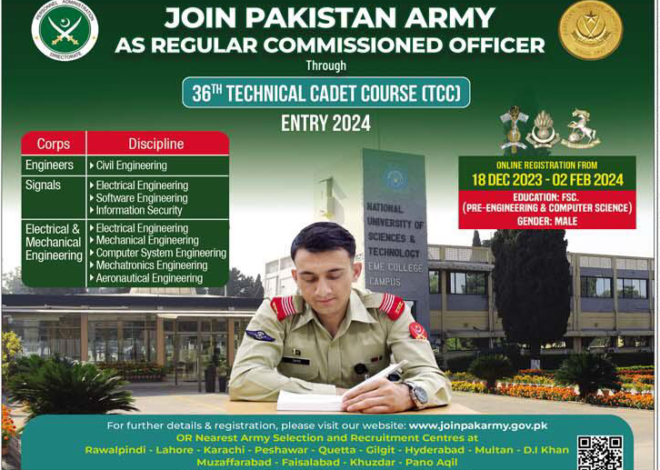 Pakistan Army Technical Cadet Course 2024: Apply Now