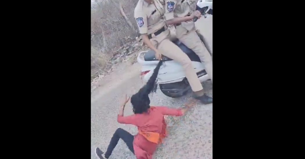 Watch: Indian police drag female student by hair