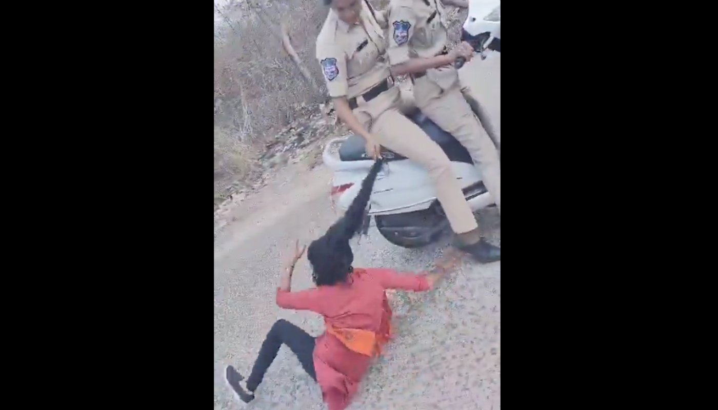 Watch: Indian police drag female student by hair