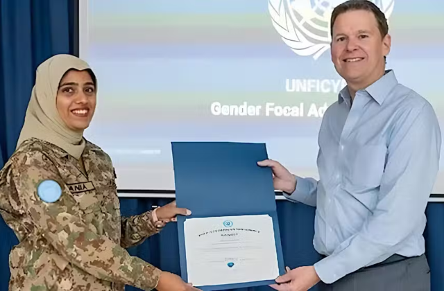 Pakistan Army Major Sania Safdar Receives Prestigious Gender Advocacy Award as UN Peacekeeper in Cyprus 2024