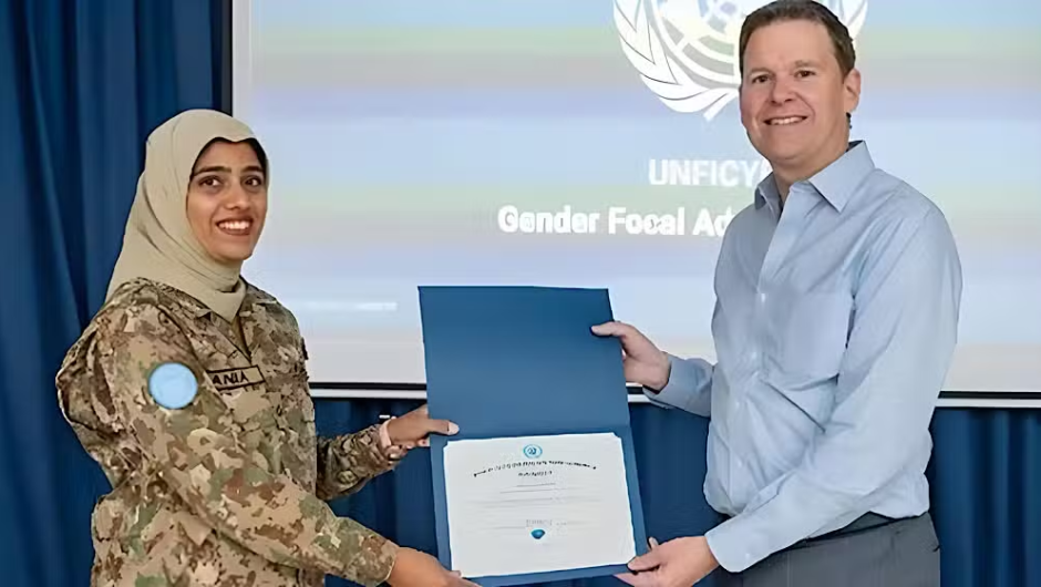 Pakistan Army Major Sania Safdar Receives Prestigious Gender Advocacy Award as UN Peacekeeper in Cyprus 2024