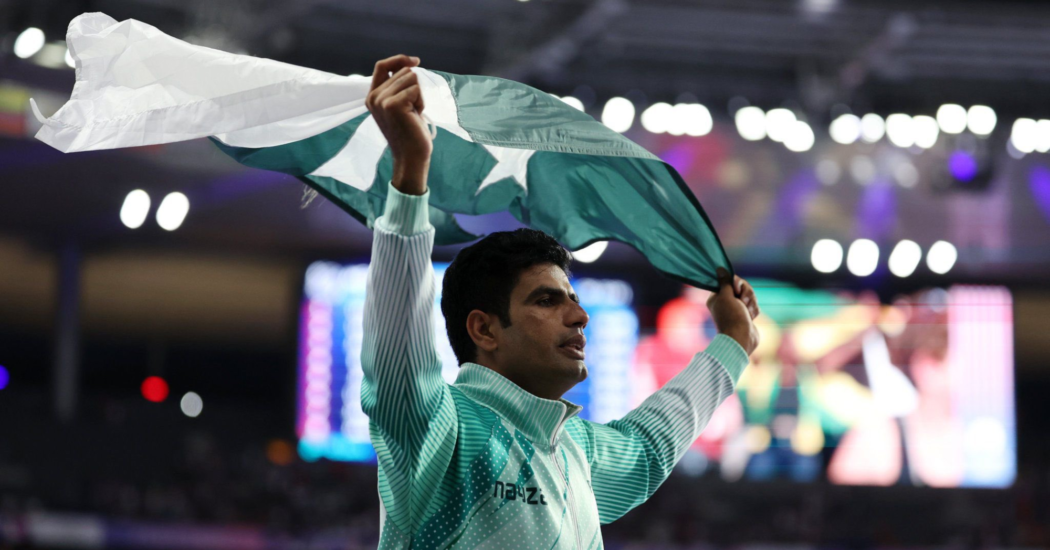Watch: Arshad Nadeem Shatters Olympic Record, Claims Gold on Podium