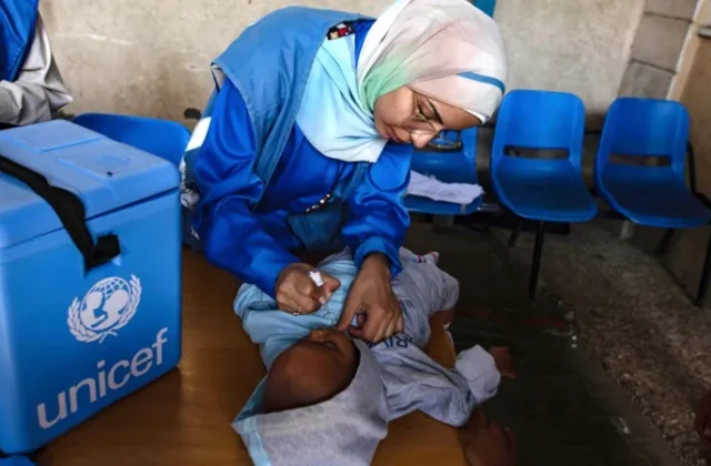 polio vaccination campaign in north Gaza