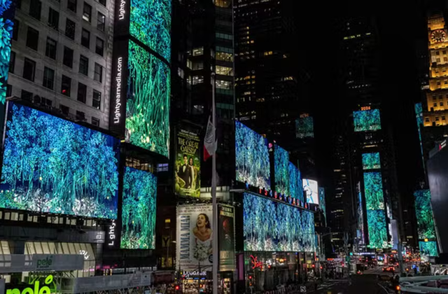 Pakistani Artist’s Hand-Painted Animation Illuminates Times Square