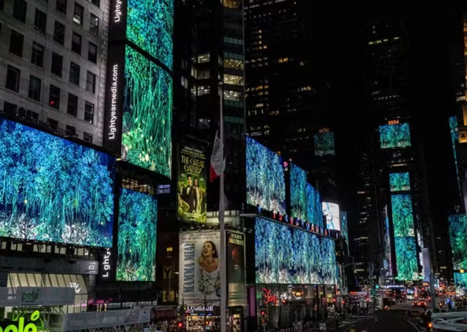 Pakistani Artist’s Hand-Painted Animation Illuminates Times Square