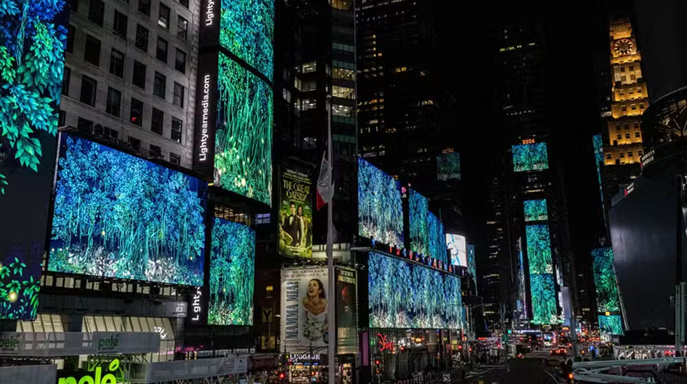 Pakistani Artist’s Hand-Painted Animation Illuminates Times Square