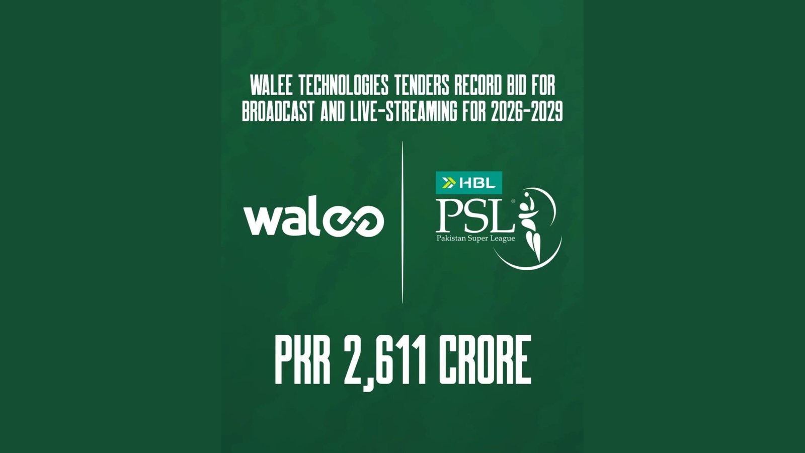 Walee Secures Exclusive Global & Domestic Media Rights for HBL PSL 2026-2029