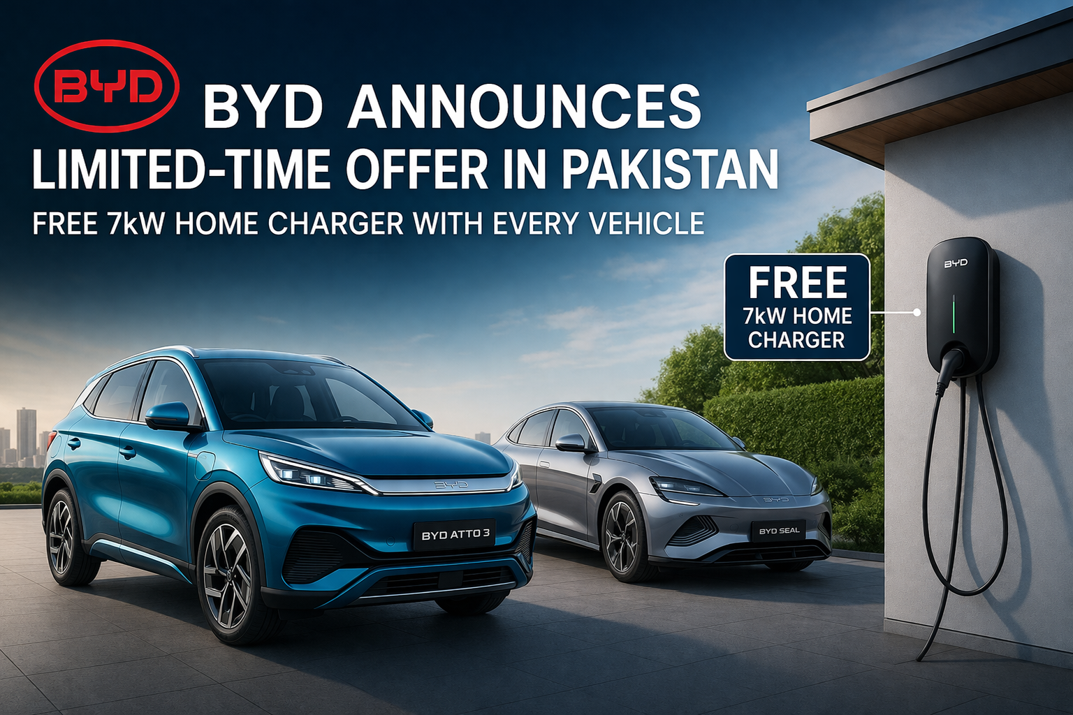 BYD Pakistan Announces Limited-Time Offer in Pakistan with Free 7kW Home Charger